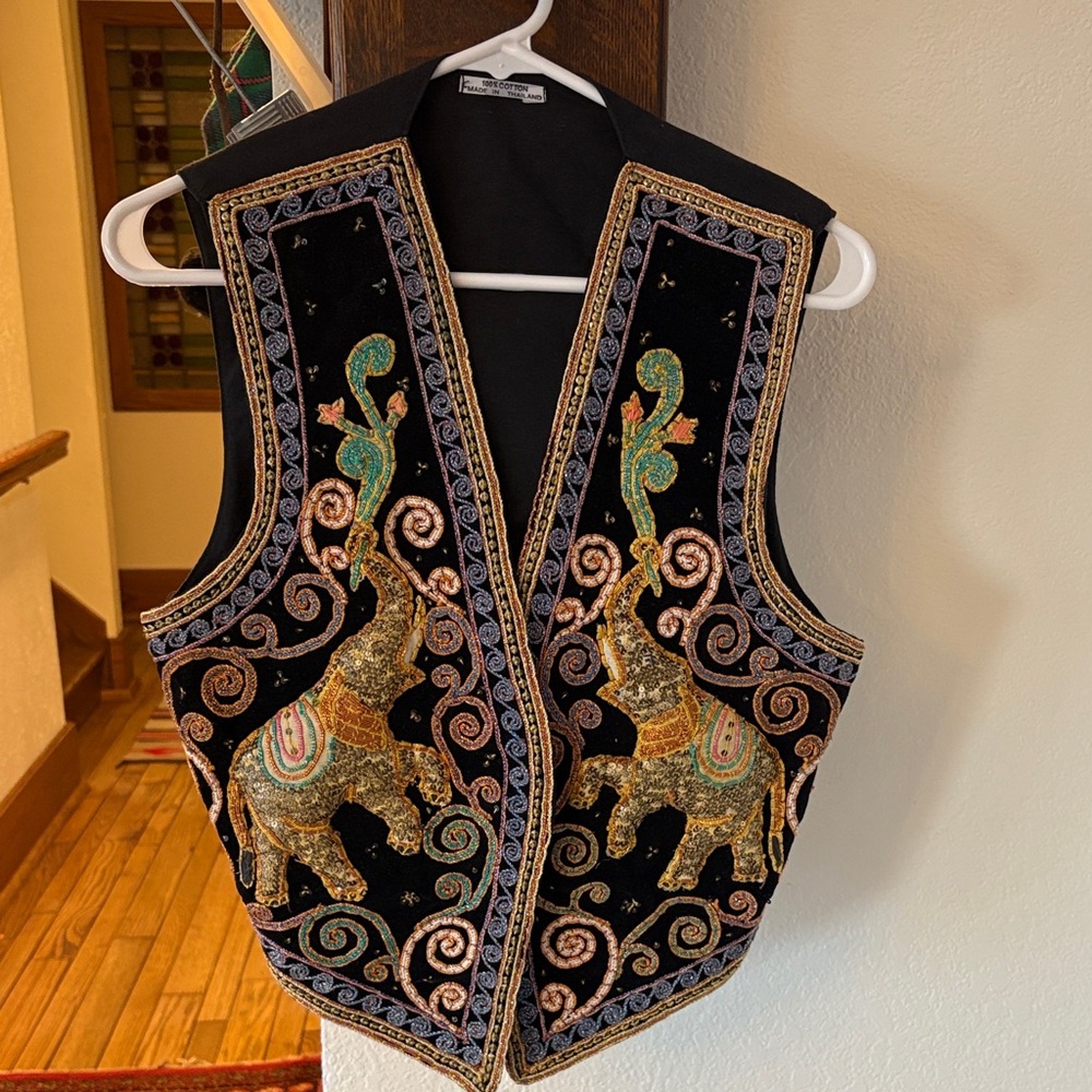 Embroidered Elephant Vest